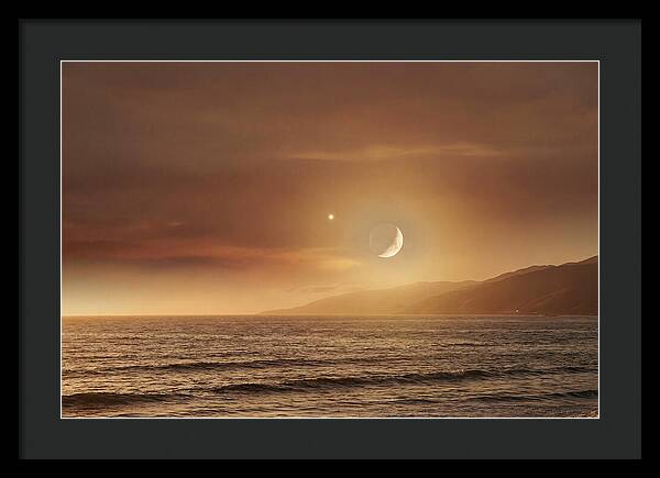 Moonset Over Ocean With Venus