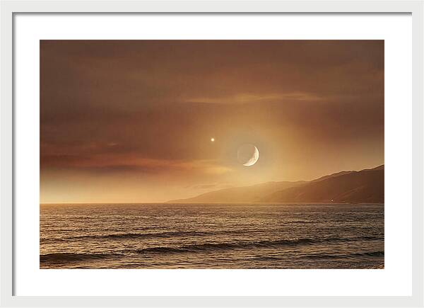 Moonset Over Ocean With Venus