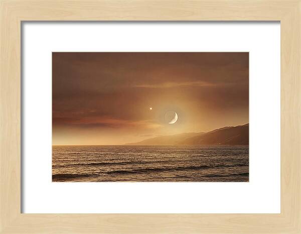 Moonset Over Ocean With Venus