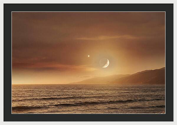 Moonset Over Ocean With Venus