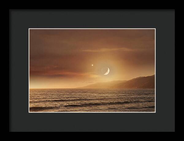 Moonset Over Ocean With Venus
