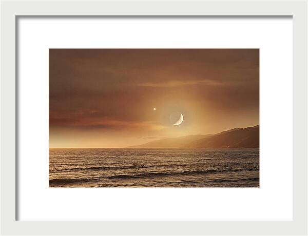 Moonset Over Ocean With Venus