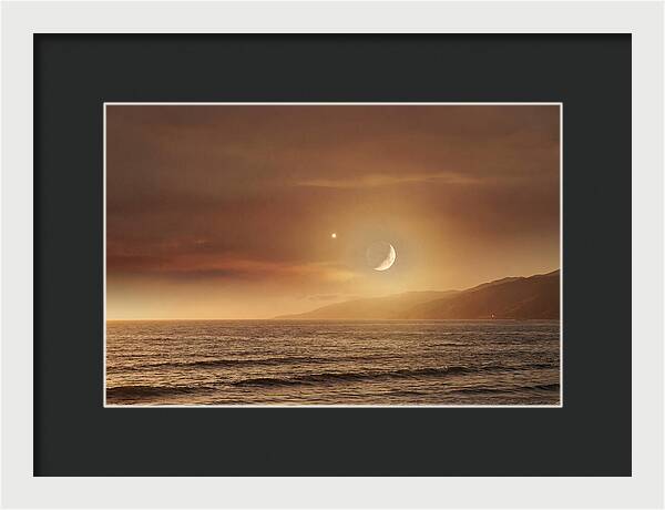 Moonset Over Ocean With Venus