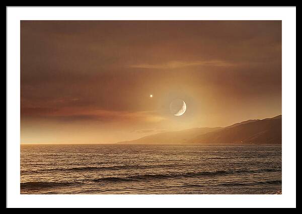 Moonset Over Ocean With Venus