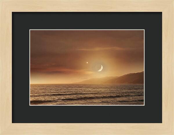 Moonset Over Ocean With Venus