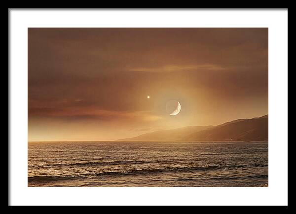 Moonset Over Ocean With Venus