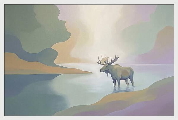 Moose Standing In Pristine Lake