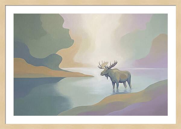 Moose Standing In Pristine Lake