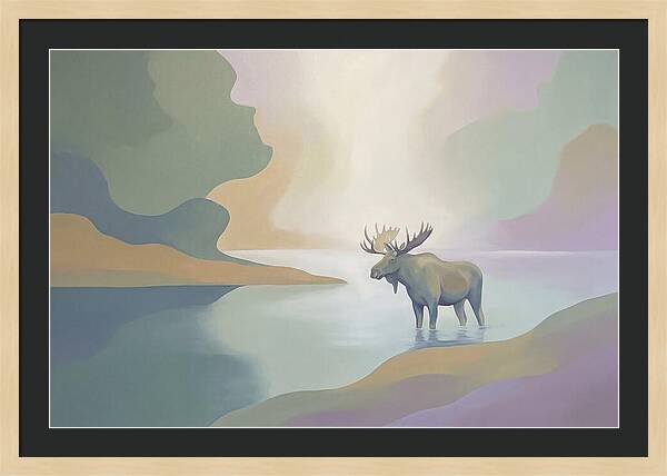 Moose Standing In Pristine Lake