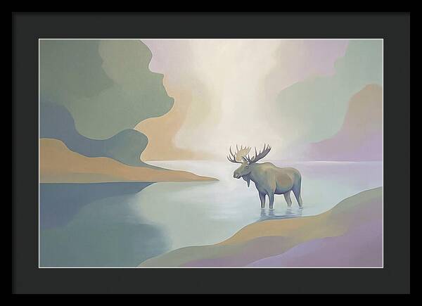 Moose Standing In Pristine Lake