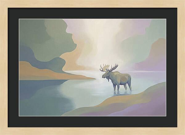 Moose Standing In Pristine Lake
