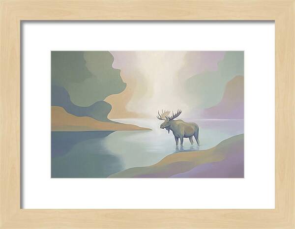 Moose Standing In Pristine Lake