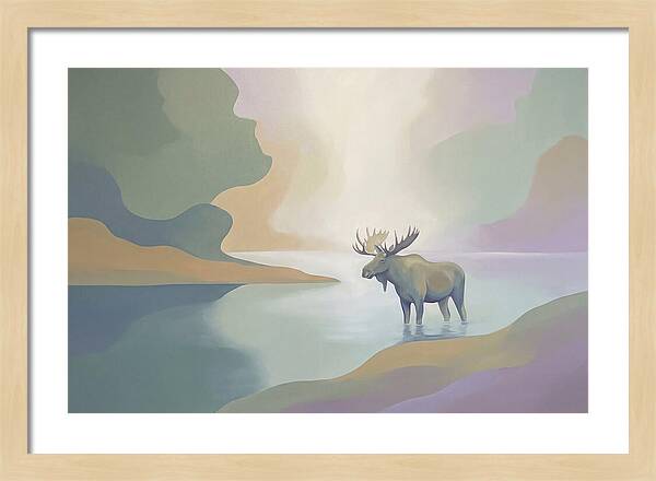 Moose Standing In Pristine Lake