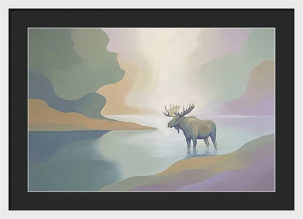 Moose Standing In Pristine Lake