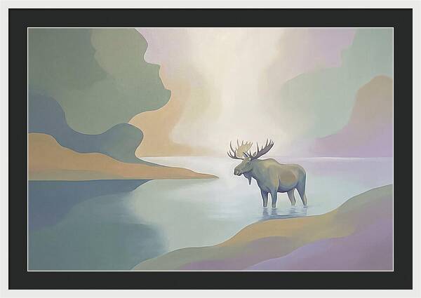 Moose Standing In Pristine Lake