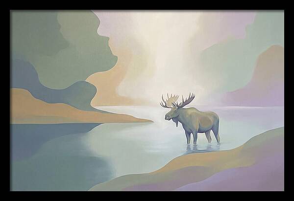 Moose Standing In Pristine Lake