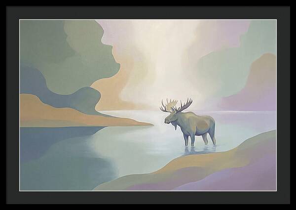 Moose Standing In Pristine Lake