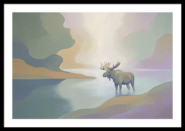 Moose Standing In Pristine Lake
