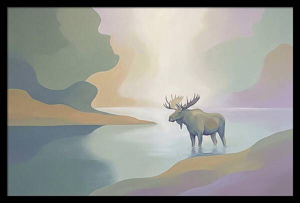 Moose Standing In Pristine Lake
