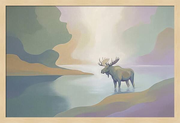 Moose Standing In Pristine Lake