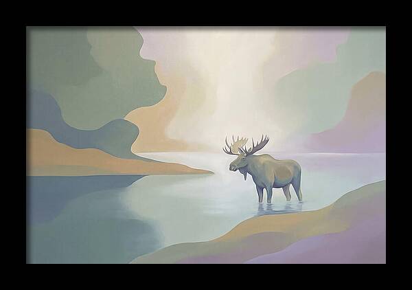 Moose Standing In Pristine Lake