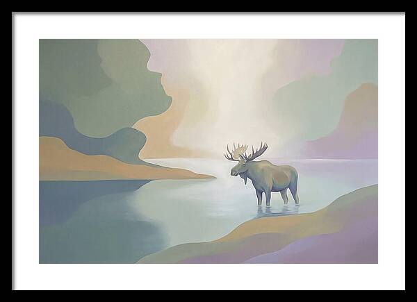 Moose Standing In Pristine Lake