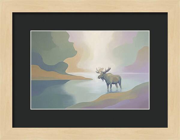 Moose Standing In Pristine Lake