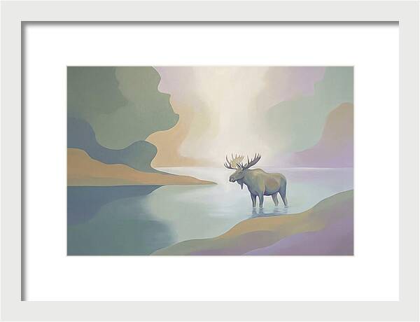 Moose Standing In Pristine Lake