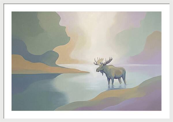 Moose Standing In Pristine Lake