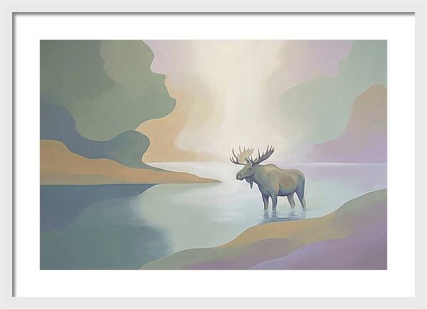 Moose Standing In Pristine Lake