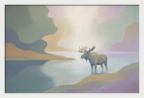 Moose Standing In Pristine Lake