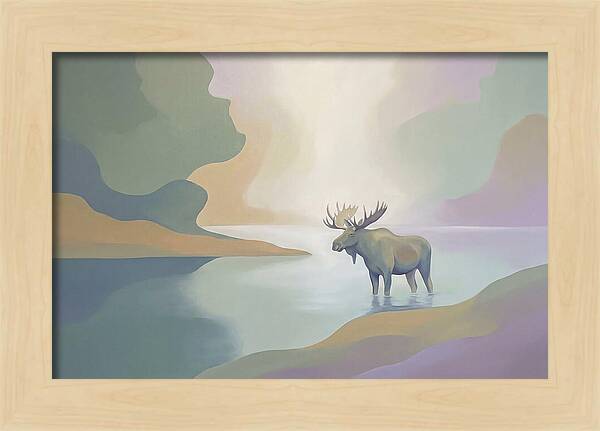 Moose Standing In Pristine Lake
