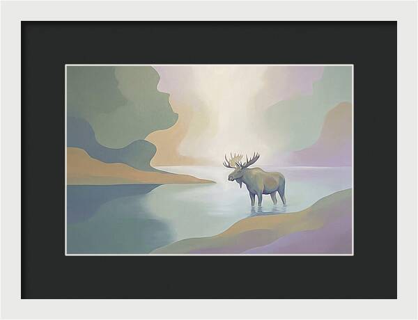 Moose Standing In Pristine Lake