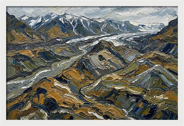 Moraine Landscape In Palette Knife Style
