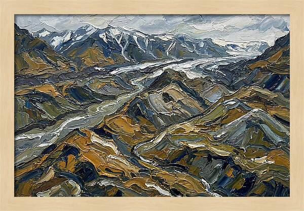 Moraine Landscape In Palette Knife Style