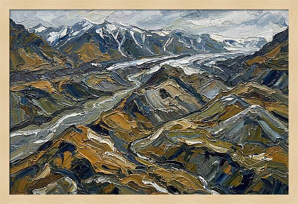 Moraine Landscape In Palette Knife Style