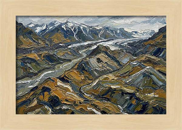 Moraine Landscape In Palette Knife Style
