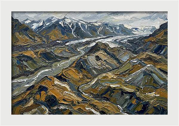 Moraine Landscape In Palette Knife Style