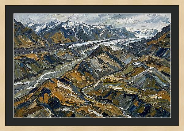 Moraine Landscape In Palette Knife Style