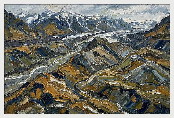 Moraine Landscape In Palette Knife Style