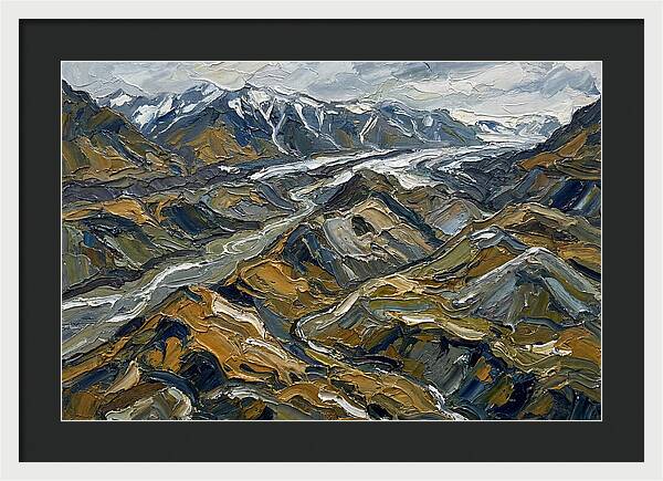 Moraine Landscape In Palette Knife Style