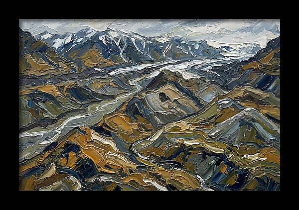 Moraine Landscape In Palette Knife Style