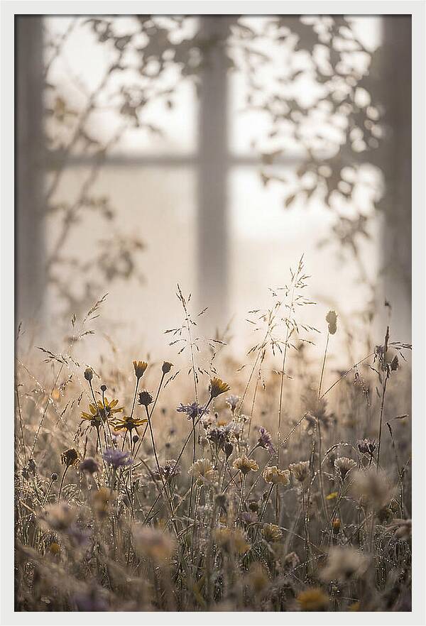 Morning Dew On Wildflower Meadow