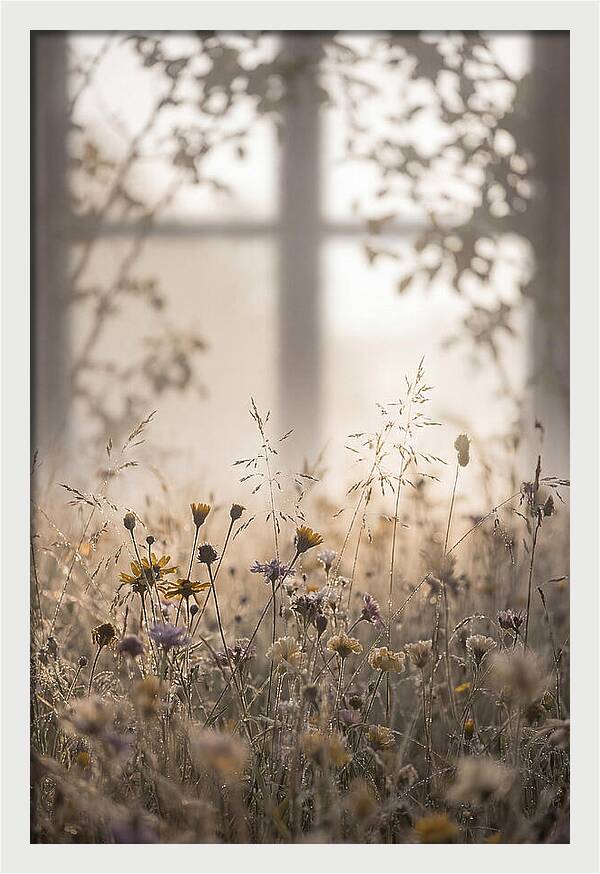 Morning Dew On Wildflower Meadow