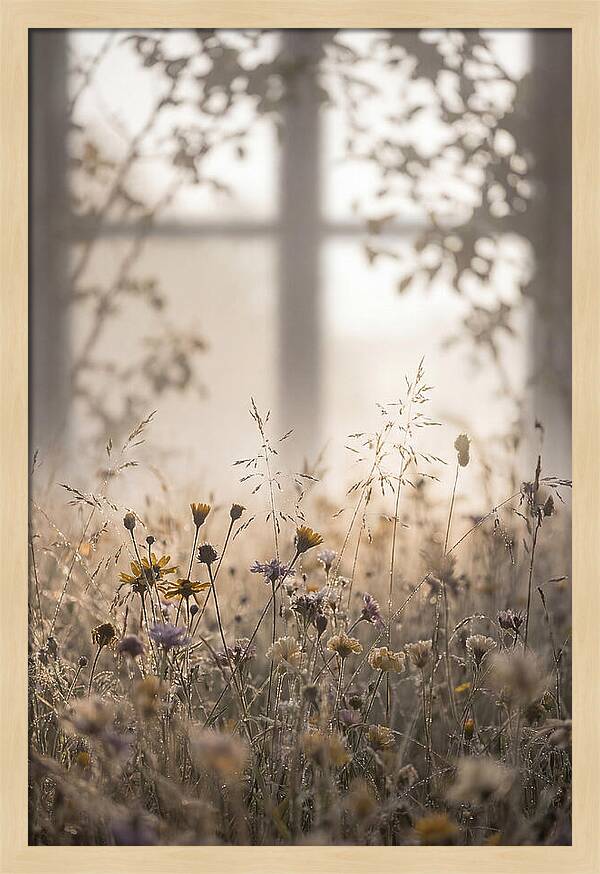 Morning Dew On Wildflower Meadow