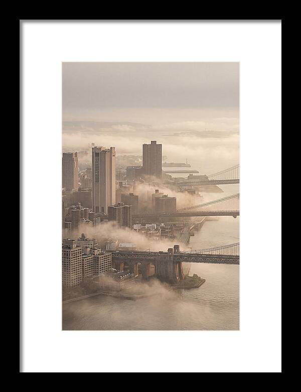 Morning Fog Lifting Over City Bridges