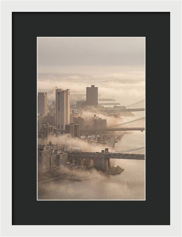 Morning Fog Lifting Over City Bridges