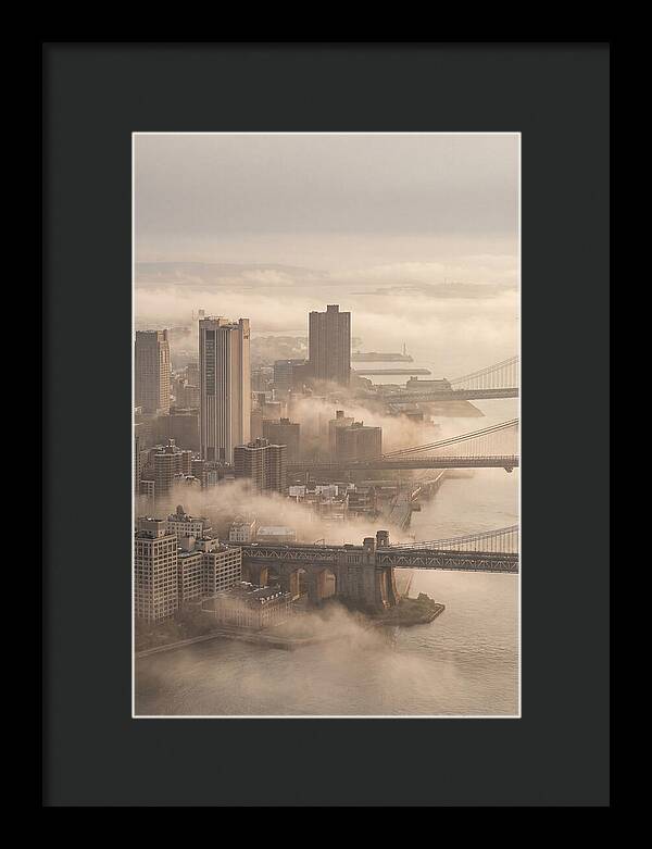 Morning Fog Lifting Over City Bridges