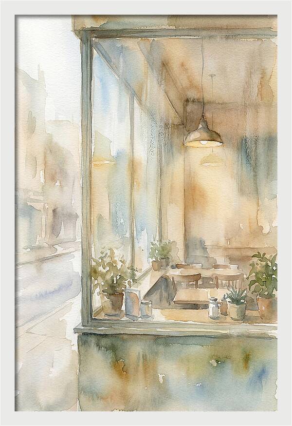Morning Light Through The Coffee Shop Window