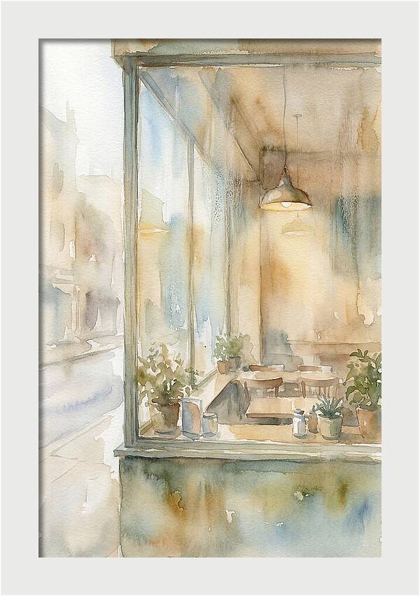Morning Light Through The Coffee Shop Window